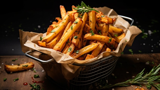 Batatas fritas caseiras