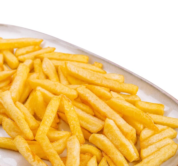 Batatas fritas crocantes com ketchup pronto para comer