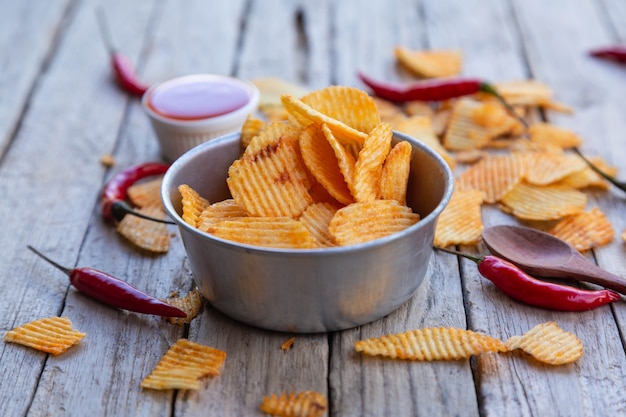 Batatas fritas de páprica caseira e molho de pimenta