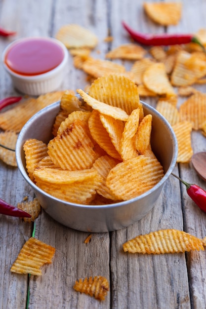 Batatas fritas de páprica caseira e molho de pimenta