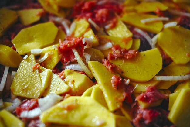 Foto batatas fritas de perto