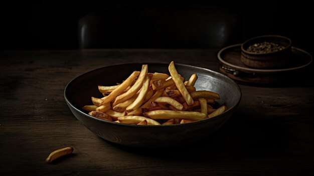 Batatas fritas em um prato