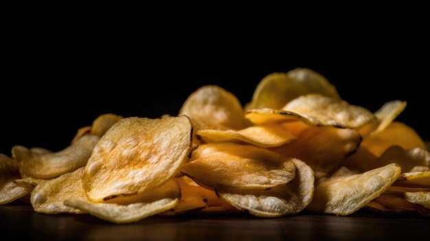 Batatas fritas na velha mesa da cozinha