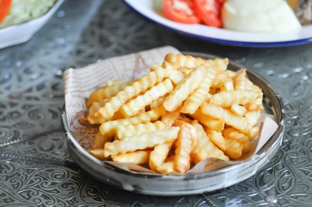 Foto batatas fritas ou batatas fritas