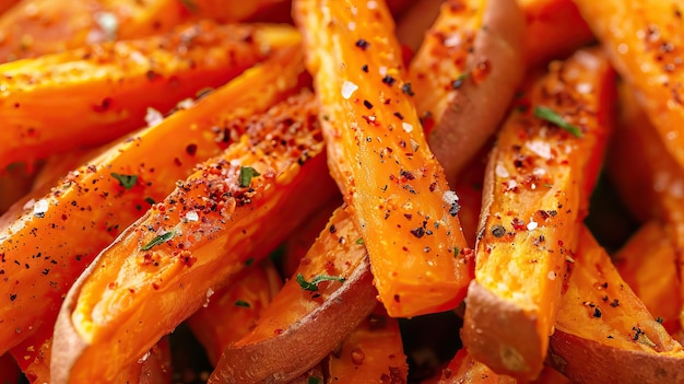 batatas fritas sazonadas em close-up