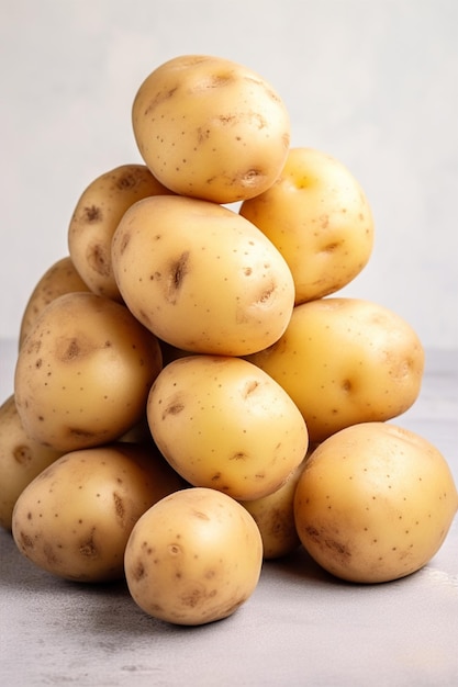 Foto batatas isoladas em fundo branco
