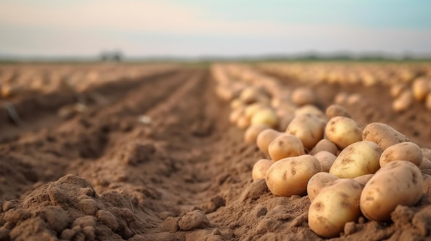 Batatas no fundo do jardim Generative AI