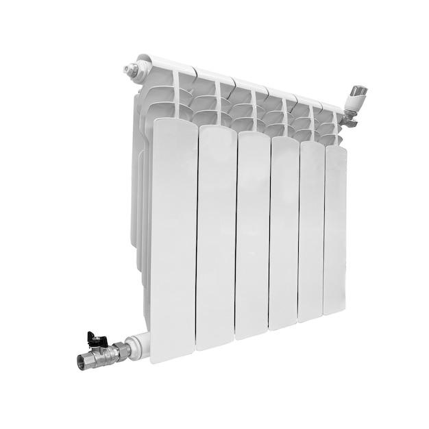 Bateria de aquecedor isolada em fundo preto Convetor de aquecedor de água para casa do radiador isolado Convetor de aquecimento