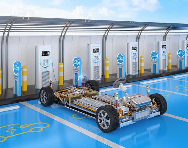 Bateria de carro elétrico plug in com estação de carregamento ev