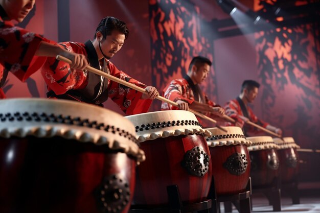 Los bateristas tradicionales japoneses entregan un powerfu 00676 01