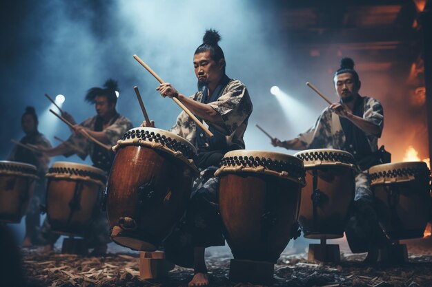 Los bateristas tradicionales japoneses entregan un powerfu 00677 03