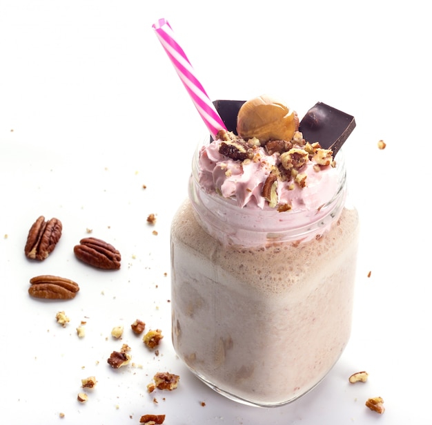 batido de chocolate con nueces pecanas