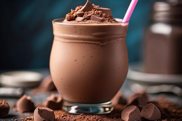 Un batido de chocolate de primer plano