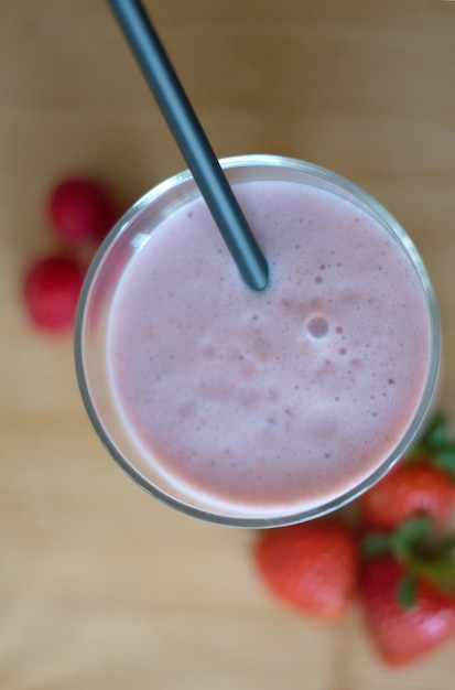 Batido de fresa, arándano y frambuesa