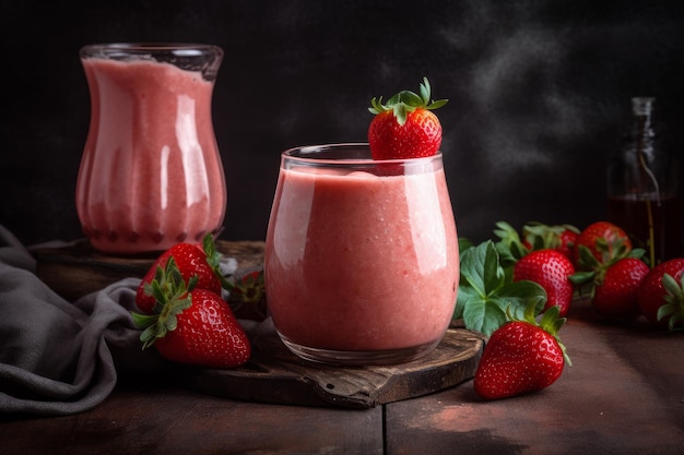 Batido de fresa eco Generar Ai