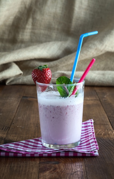 Batido de fresa fresca