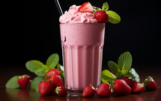 Batido de fresa IA generativa