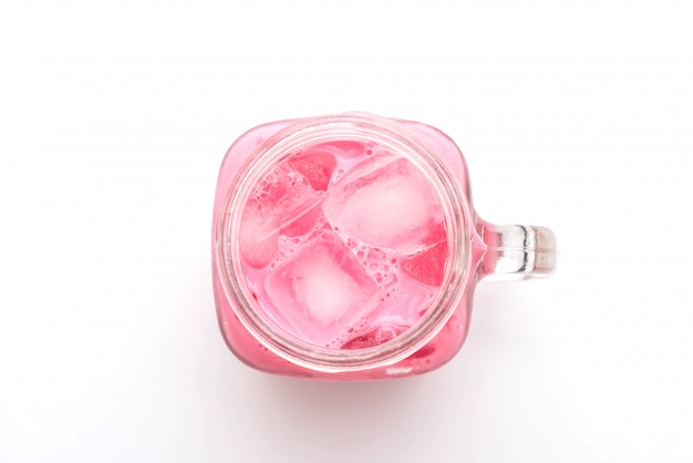 batido de fresa rosa