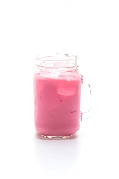 batido de fresa rosa