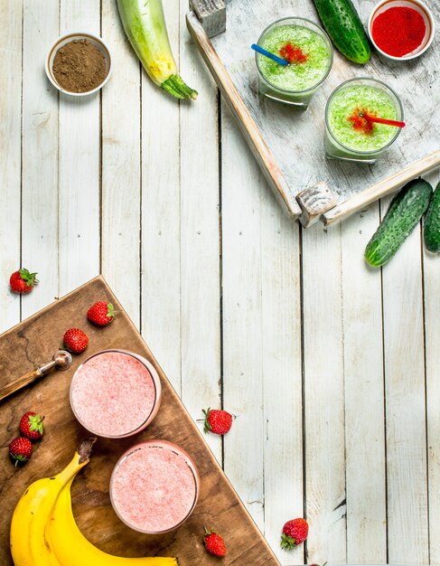 Batido de frutas y verduras.