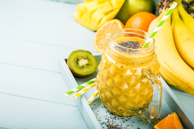 Batido de jugo con semillas de chia