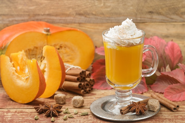 Batido de leche con especias de calabaza