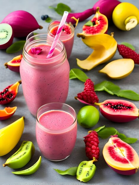 batido con una mezcla de frutas exóticas como