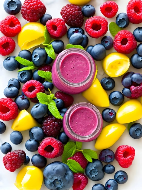 batido con una mezcla de frutas exóticas como