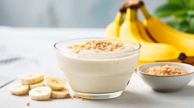 Batido de plátano en un bol