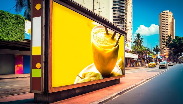 Foto un batido publicitario en el costado de la carretera ia generativa