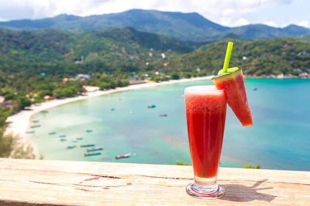 Batido de sandía en la isla de Phangan, Tailandia