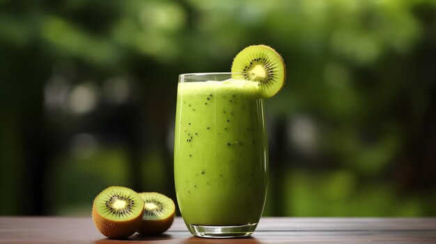 Batido verde batido de kiwi