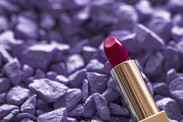 Batom vermelho closeup maquiagem de luxo e cosméticos de beleza