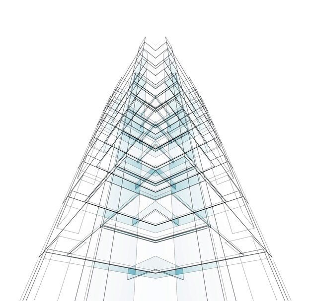 Bau moderne Architektur Weiße isolierte 3D-Darstellung