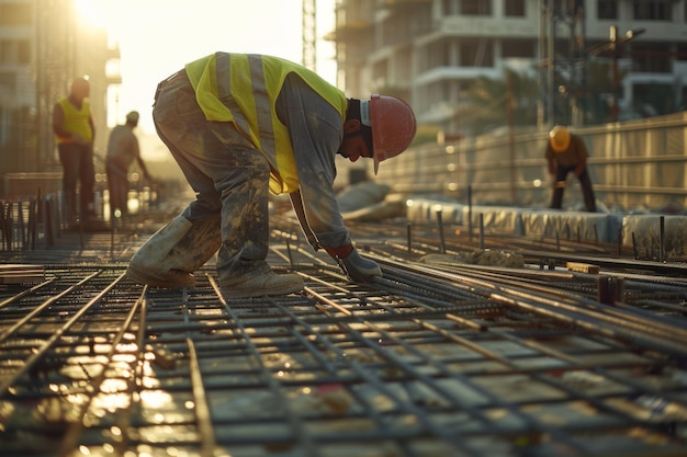 Bauarbeiter auf einer Baustelle