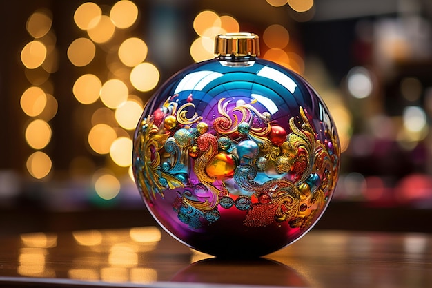 Bauble de Natal vibrante criado com IA gerativa