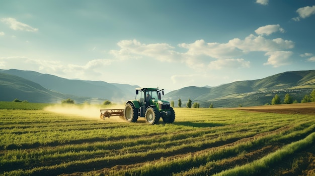 Bauer fährt einen KI-generierten Traktor