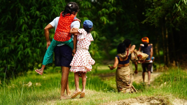 Bauernfamilie im Bereich Bihar Indien