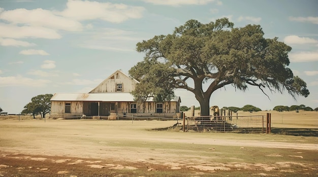 Foto bauernhaus mit baum daneben