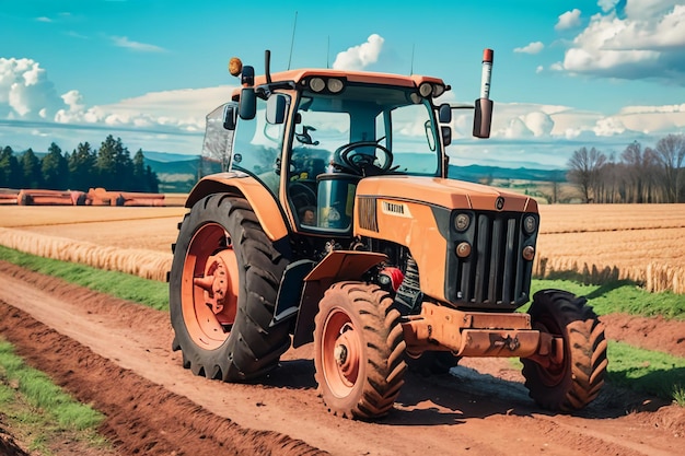 Bauernhof schwere Traktor Ackerland Ausrüstung mechanisierte landwirtschaftliche Ausrüstung Hintergrund Hintergrund