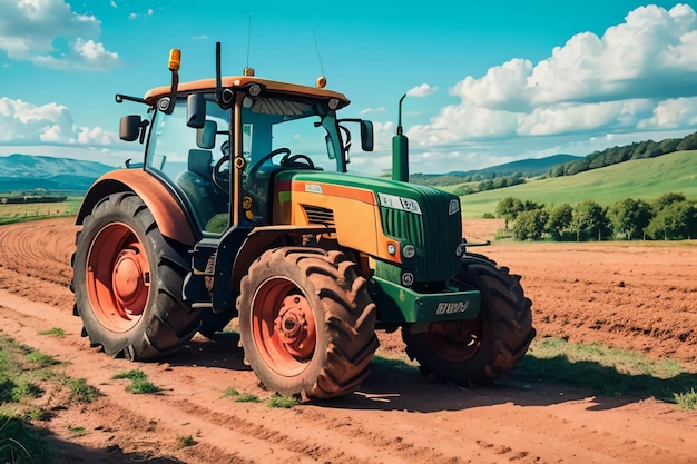 Bauernhof schwere Traktor Ackerland Ausrüstung mechanisierte landwirtschaftliche Ausrüstung Hintergrund Hintergrund