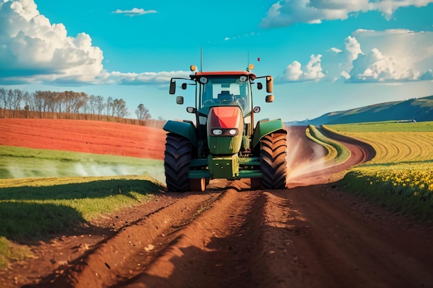 Bauernhof schwere Traktor Ackerland Ausrüstung mechanisierte landwirtschaftliche Ausrüstung Hintergrund Hintergrund