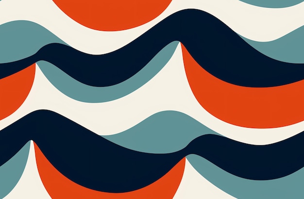 Bauhaus Mitte des Jahrhunderts abstraktes geometrisches nahtloses Muster Hintergrund Tapetenposter