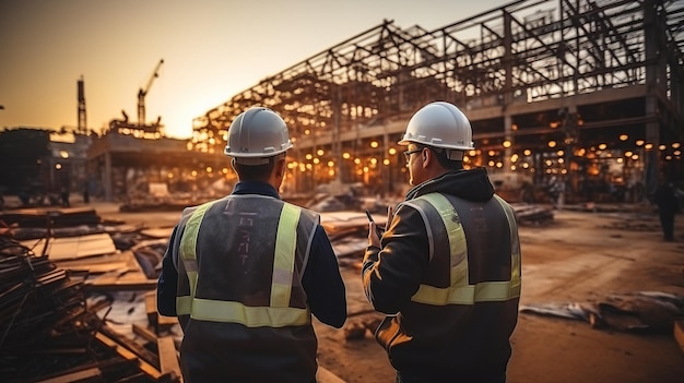 Bauingenieur und Sicherheitsbeauftragter zur Inspektion des Bauwesens