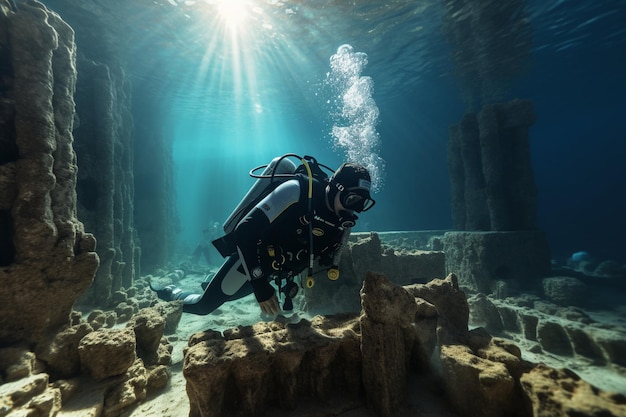 Bauingenieure führen Unterwasserinspektionen durch 00561 01