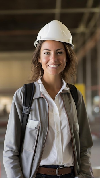 Foto bauingenieurin, junge erwachsene kaukasierin