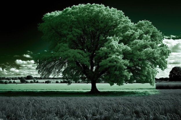 Baum auf einem grünen Gebiet