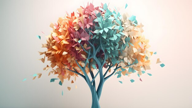 Baum mit farbigen Blättern Generative KI