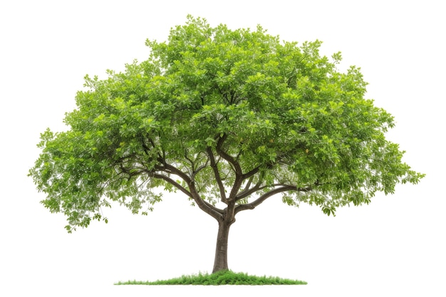 Baum mit isolierten grünen Blättern