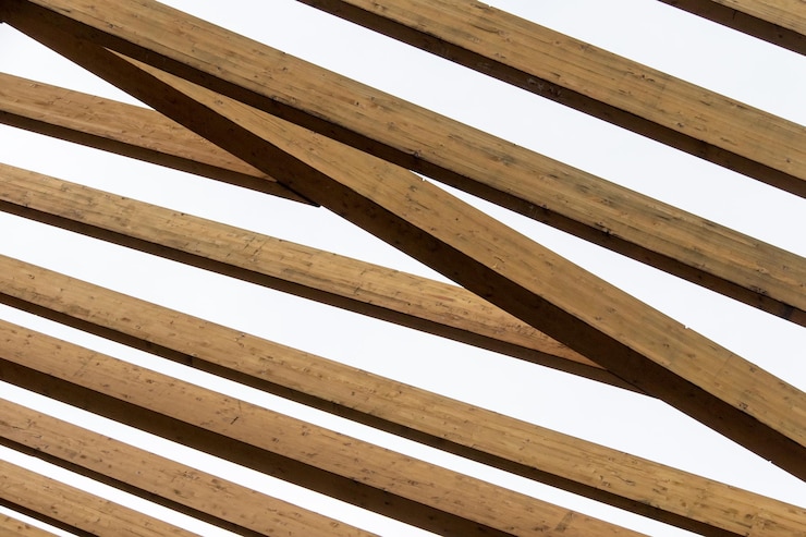 Foto baumaterial aus holzplatten